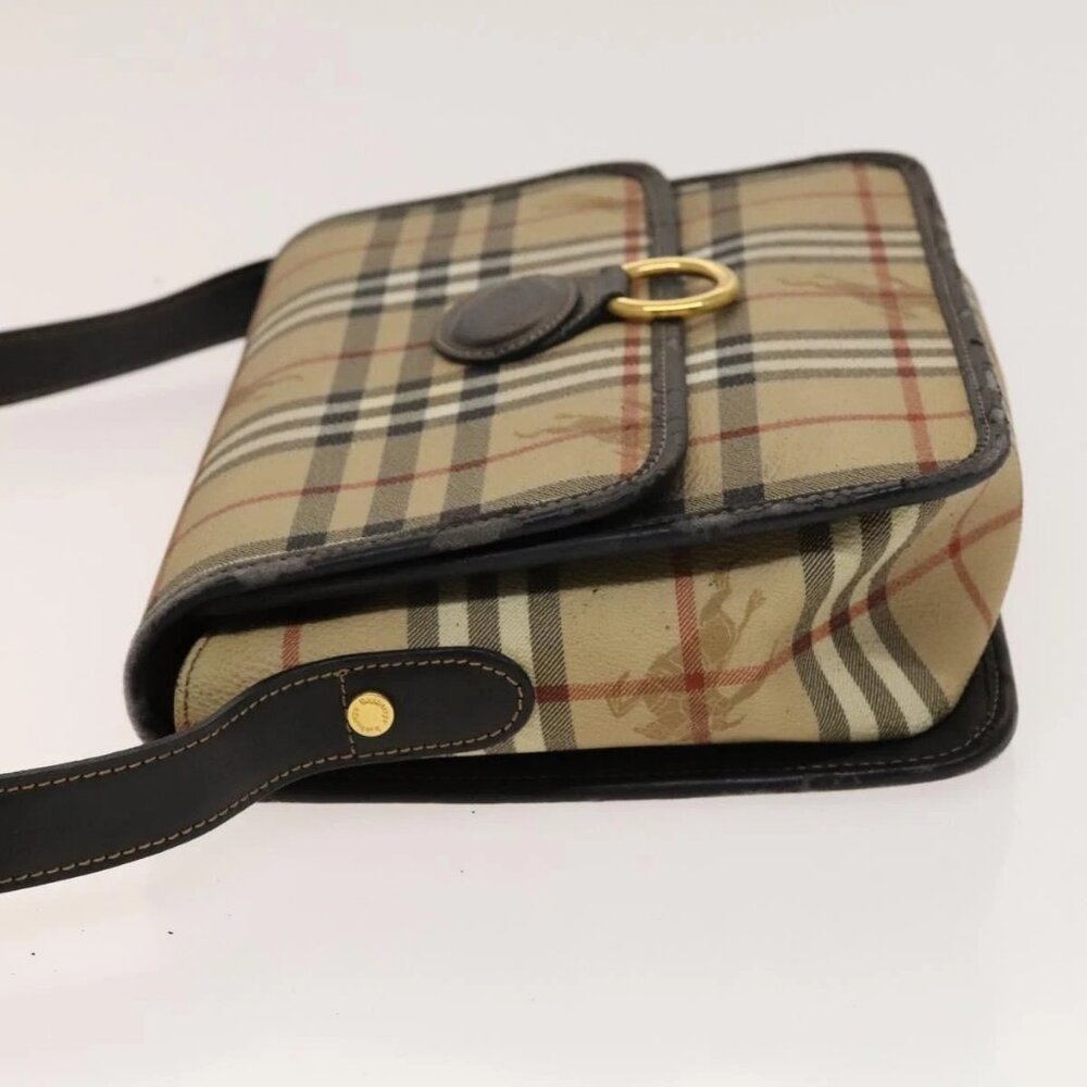 BURBERRY Nova Check Shoulder Bag PVC Beige Gold Auth 136729 - Picture 5 of 15